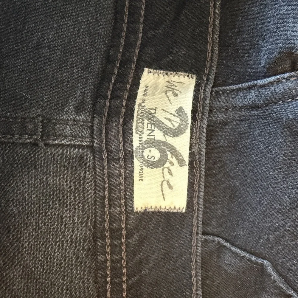 We The Free By Free People Ultra Wide‎ Leg Button Fly Black Denim Jeans Size 26